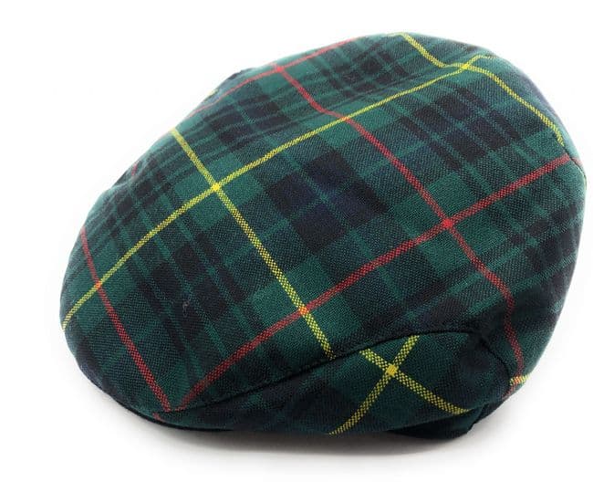 Gents Pure Wool Stewart Hunting Tartan Flat Cap - Made in Scotland