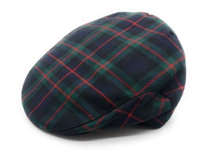 Gents Pure Wool Stewart Murray of Atholl Tartan Flat Cap - Made in Scotland