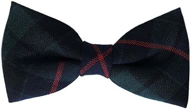 Gents Pure Wool Tartan Morrison Green Bow Tie Made in Scotland