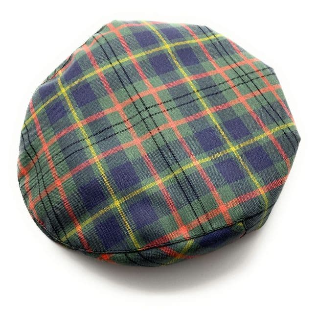 Gents Pure Wool Taylor Weathered Tartan Flat Cap