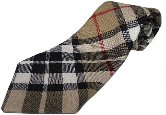 Gents Pure Wool Thomson Camel Tartan Tie Made in Scotland