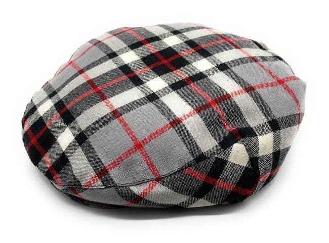 Gents Pure Wool Thomson Grey Tartan Flat Cap