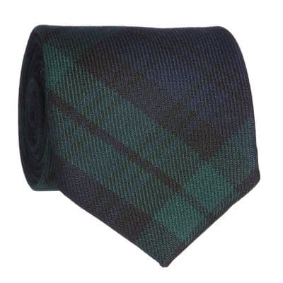 Gents Pure Wool Traditional Black Watch Tartan Tie