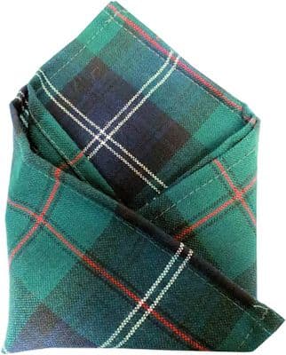 Gents Pure Wool Urquhart Tartan Pocket Square - Made In Scotland