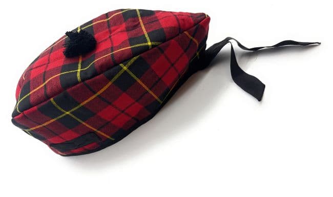 Gents Pure Wool Wallace Tartan Glengarry Hat- Made in Scotland