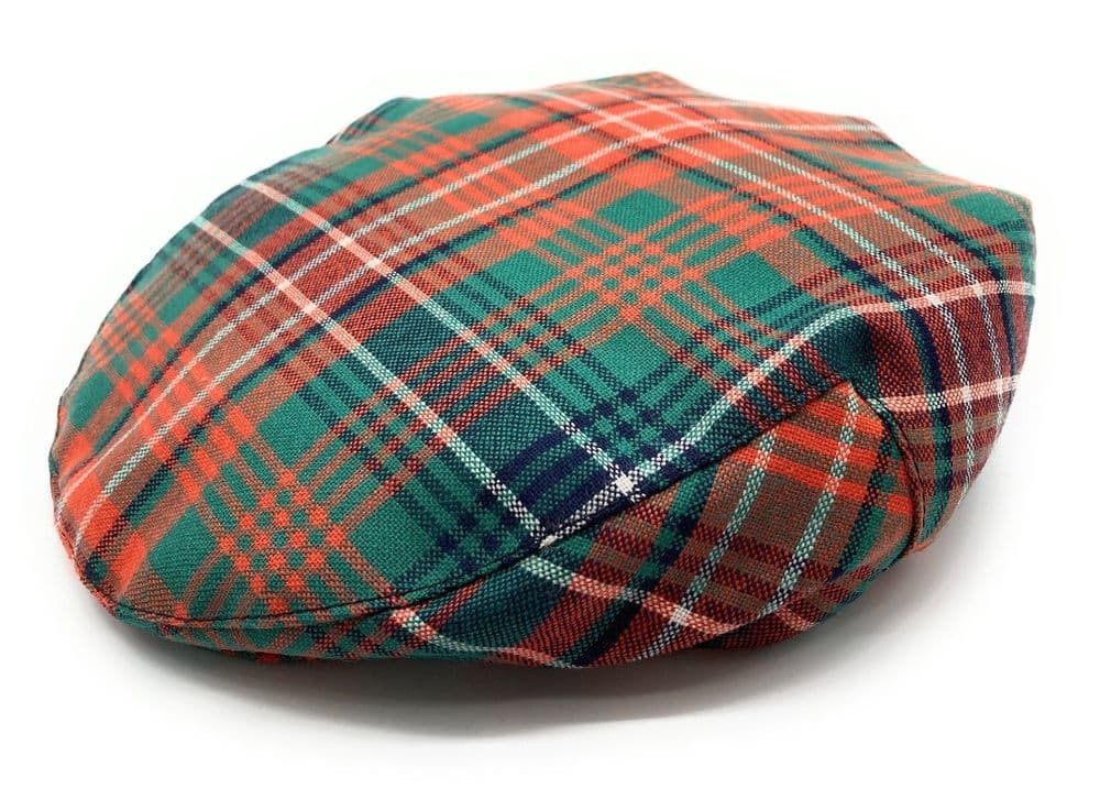 Gents Pure Wool Wilson Tartan Flat Cap
