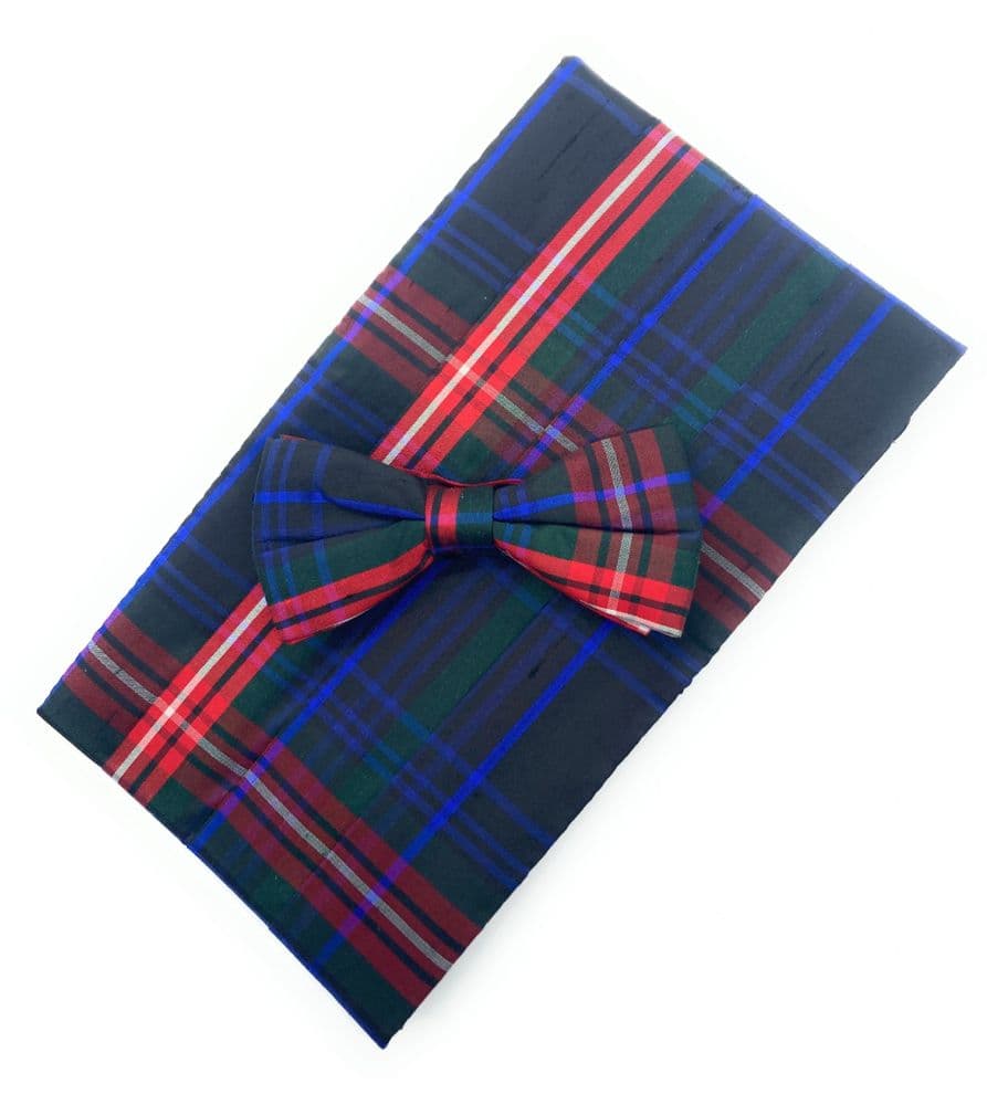 Gents Pure Woven Silk Braveheart Tartan Cummerbund & Bow Tie Set - Made in Scotland