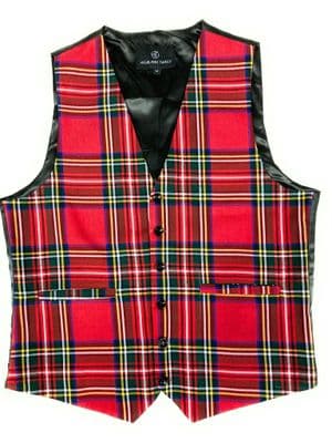 Gents Royal Stewart Tartan Six Button Waiscoat