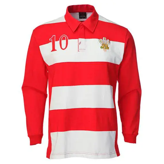 Gents Selina Hooped Long Sleeve Welsh Rugby Shirt