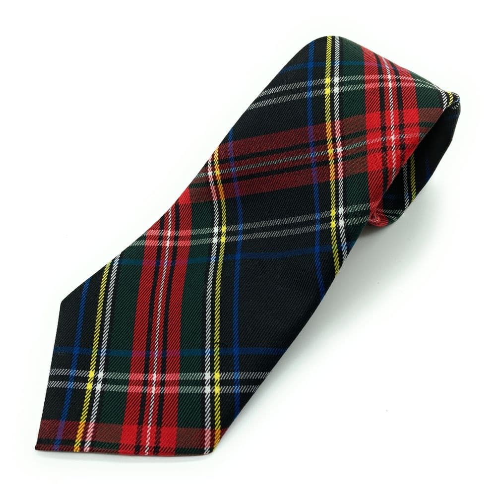 Gents Stewart Black Tartan Tie