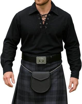 Gents Traditional Casual Black Ghillie Shirt