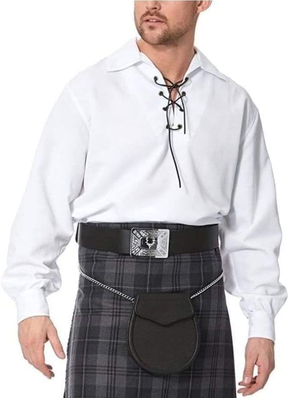 Gents Traditional Casual White Ghillie Shirt