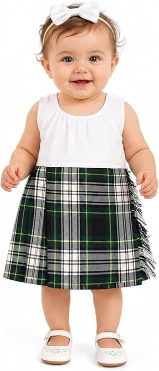 Girls Gordon Dress Tartan Bodice Dress