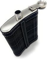 Grey Granite Tartan 8oz Hip Flask