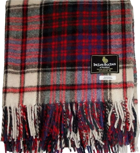 Ingles Buchan of Scotland MacDonald Dress Tartan Wool Travel Rug/Blanket