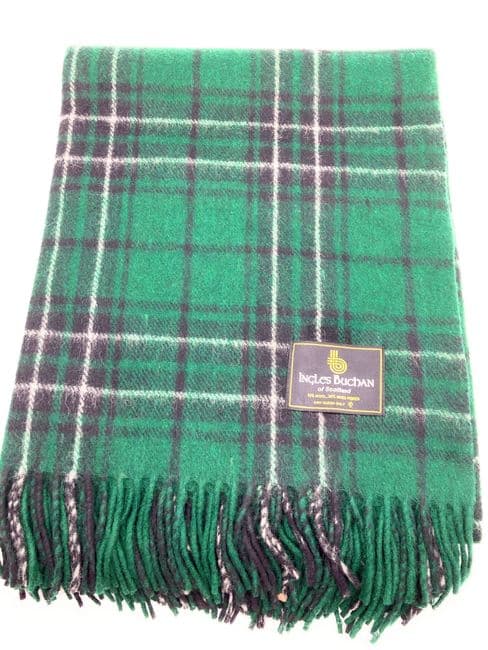 Ingles Buchan of Scotland MacLean Hunting Modern Tartan Wool Travel Rug/Blanket