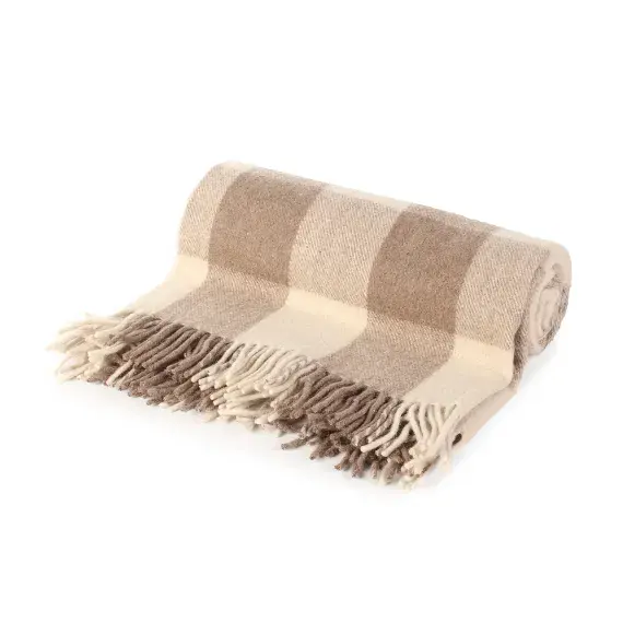 Jacob Tartan Wool Blend Throw Travel Blanket 155cm x 190cm
