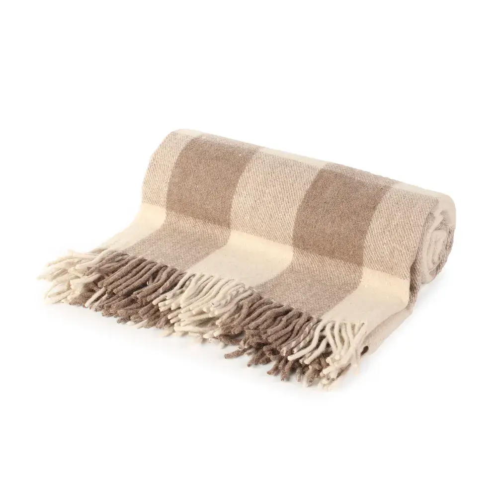 Jacob Tartan Wool Blend Throw Travel Blanket 155cm x 190cm