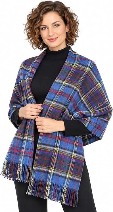 Ladies Anderson Modern Tartan Lambswool Stole