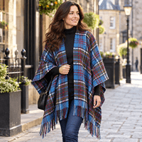 Ladies Anderson Modern Tartan Pure Lambswool Mini Cape