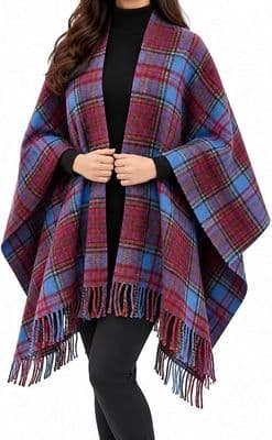 Ladies Anderson Modern Tartan Wool Cape