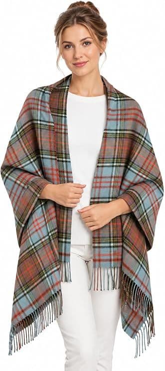 Ladies Anderson Weathered Tartan Pure Lambswool Stole - Made in Scotland