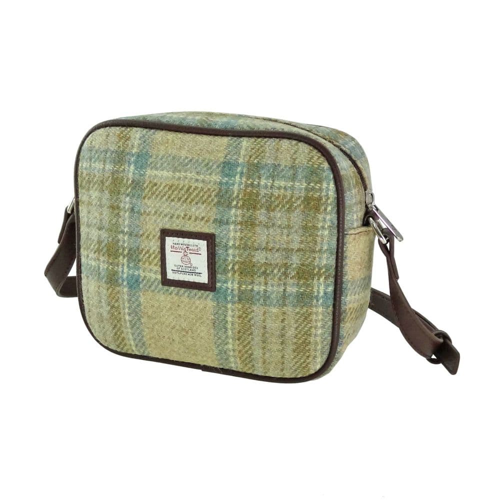 Ladies Authentic Harris Tweed Almond Square Mini Bag Beige Stewart