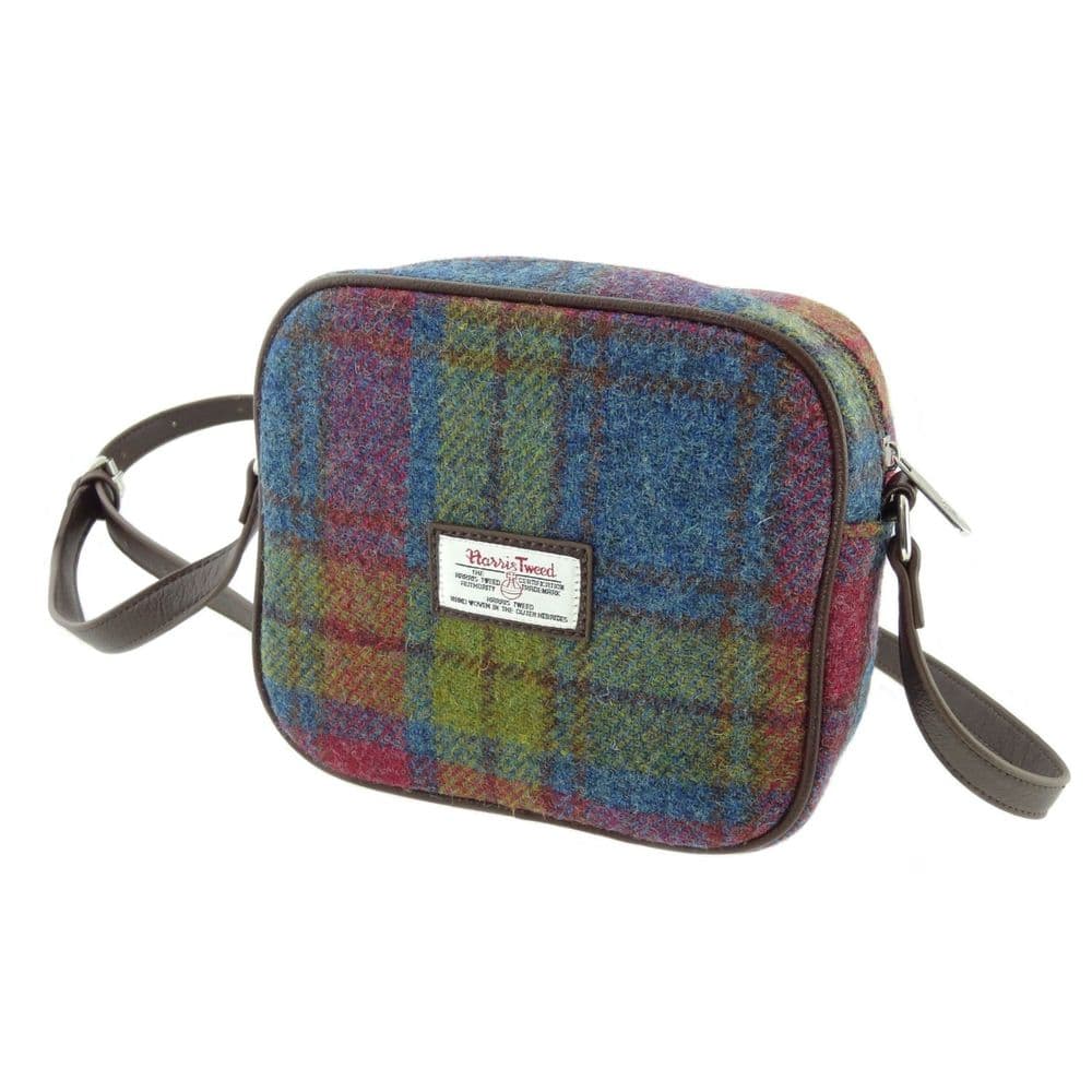 Ladies Authentic Harris Tweed Almond Square Mini Bag Buchanan Tartan