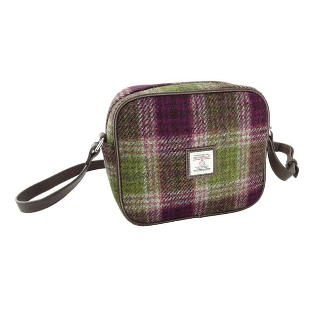 Ladies Authentic Harris Tweed Almond Square Mini Bag Heather Check