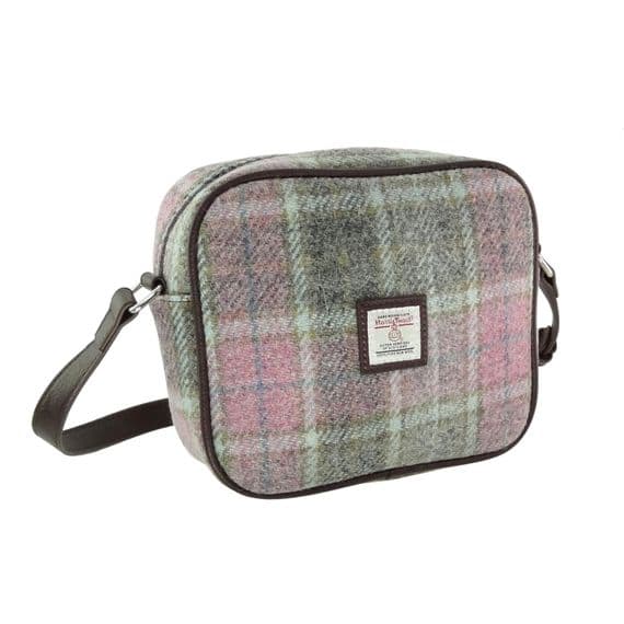 Ladies Authentic Harris Tweed Almond Square Mini Bag Soft Pink Buchanan