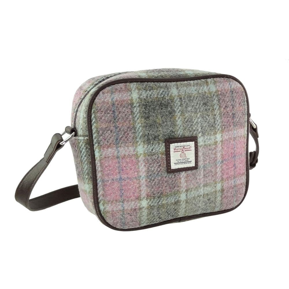 Ladies Authentic Harris Tweed Almond Square Mini Bag Soft Pink Buchanan