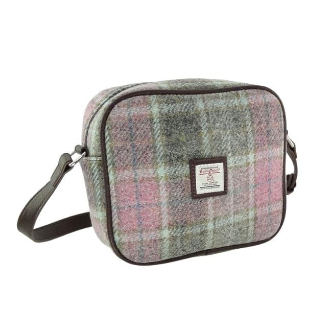 Ladies Authentic Harris Tweed Almond Square Mini Bag Soft Pink Buchanan
