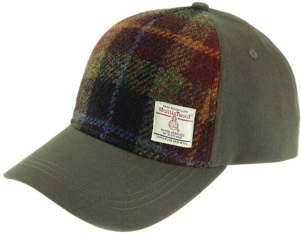 Ladies Authentic Harris Tweed Baseball Cap Autumn Check