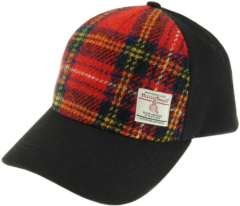 Ladies Authentic Harris Tweed Baseball Cap Royal Stewart Tartan