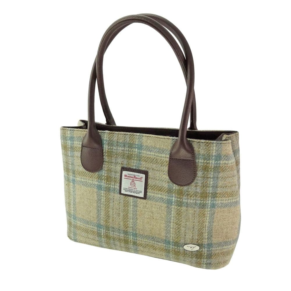 Ladies Authentic Harris Tweed Beige Stewart Classic Handbag