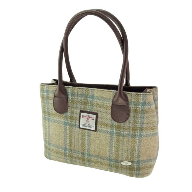 Ladies Authentic Harris Tweed Beige Stewart Classic Handbag
