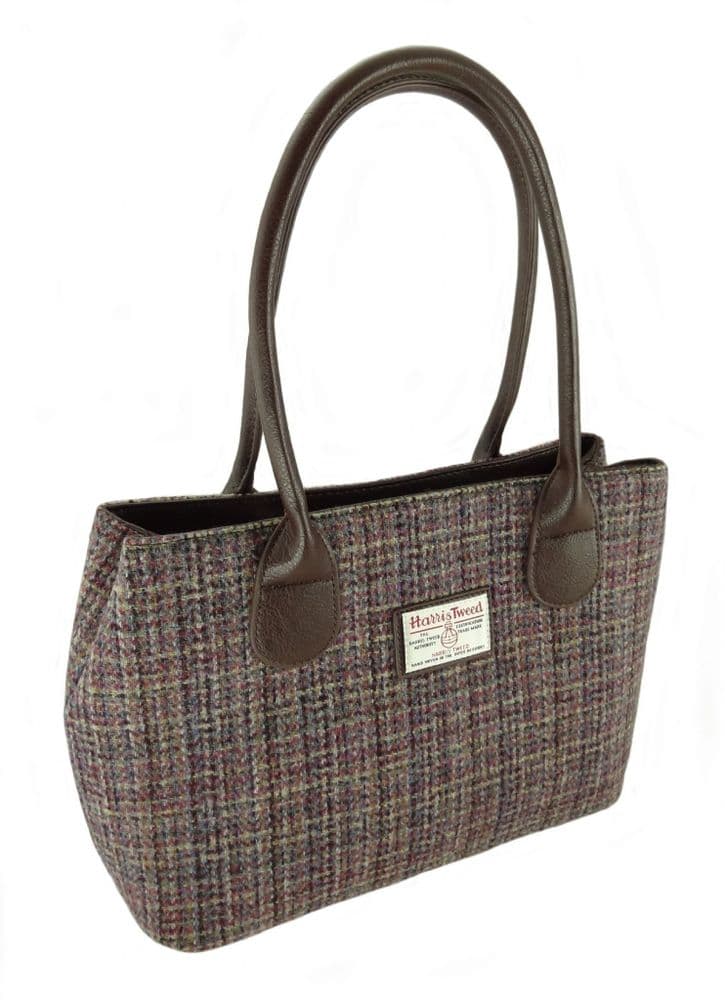 Ladies Authentic Harris Tweed Classic Handbag Multi Colour Weave