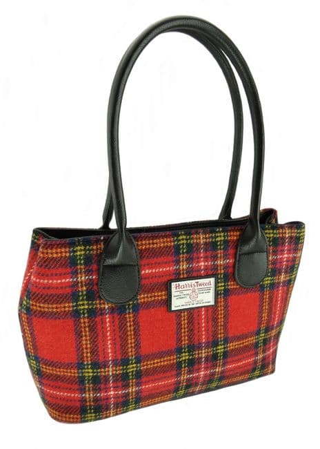 Ladies Authentic Harris Tweed Classic Handbag Traditional Royal Stewart Tartan
