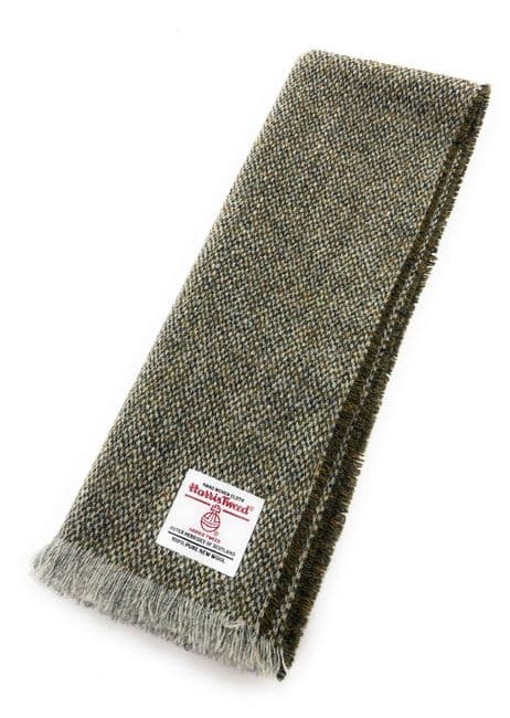 Ladies Authentic Harris Tweed Full Size Green Fleck Tweed Sash - Made in Scotland