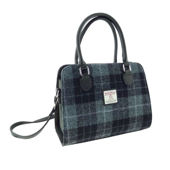 Ladies Authentic Harris Tweed Grey & Black Midi Tote Findhorn Handbag