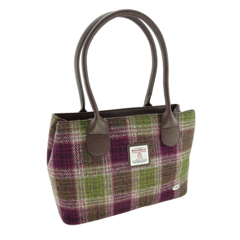 Ladies Authentic Harris Tweed Heather Check Classic Handbag