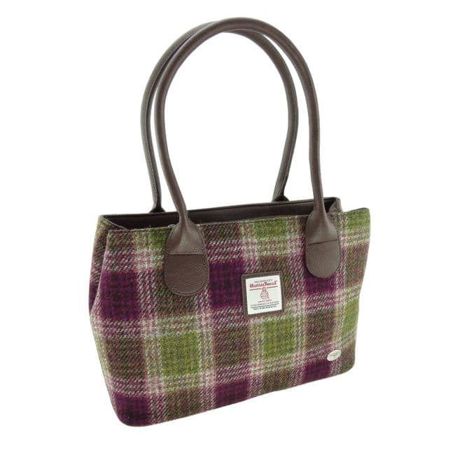 Ladies Authentic Harris Tweed Heather Check Classic Handbag