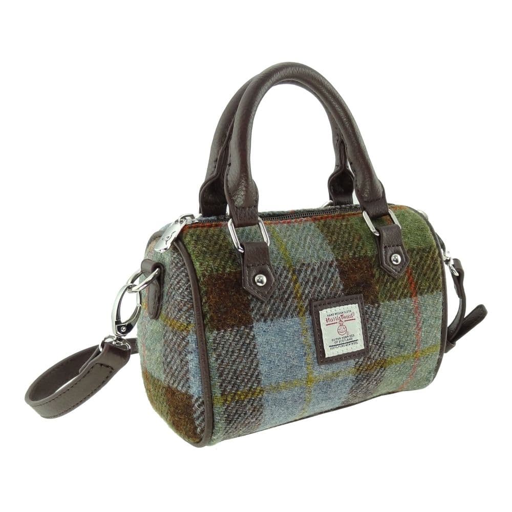 Ladies Authentic Harris Tweed Kilbride Mini Bowling Bag Macleod Tartan