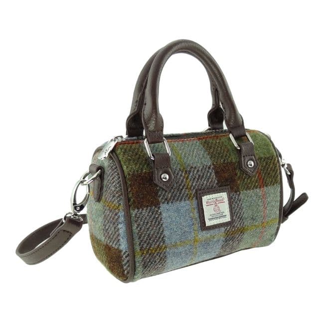 Ladies Authentic Harris Tweed Kilbride Mini Bowling Bag Macleod Tartan
