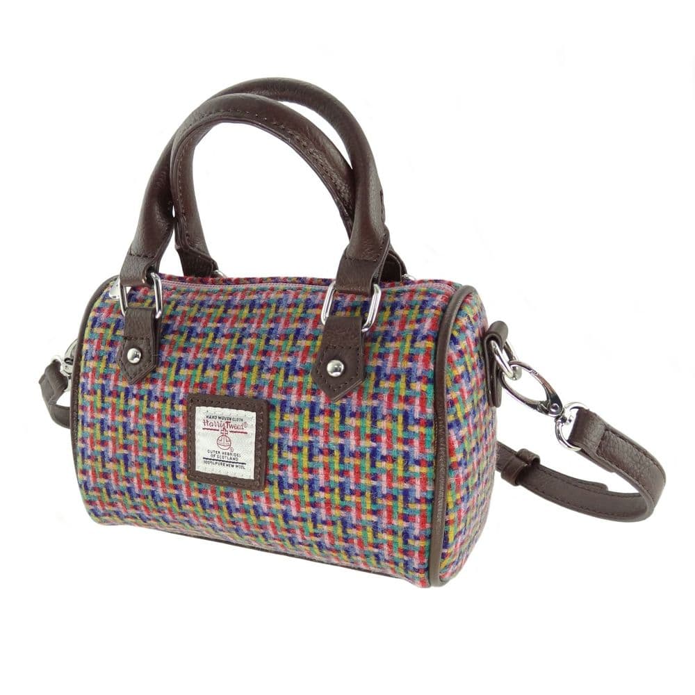 Ladies Authentic Harris Tweed Kilbride Mini Bowling Bag Multi Coloured