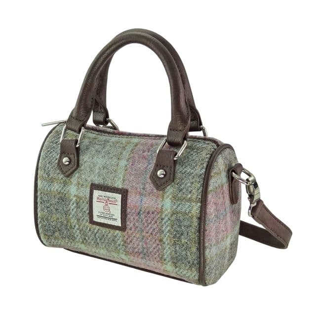 Ladies Authentic Harris Tweed Kilbride Mini Bowling Bag Soft Pink Buchanan