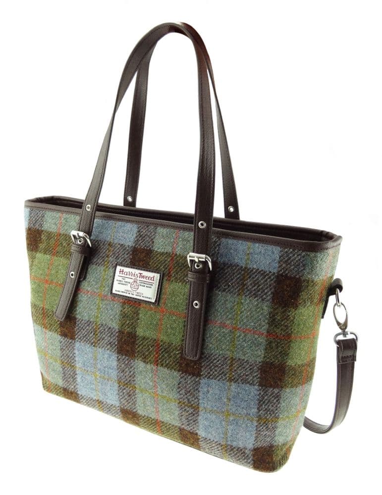 Ladies Authentic Harris Tweed Large Tote Bag MacLeod Tartan