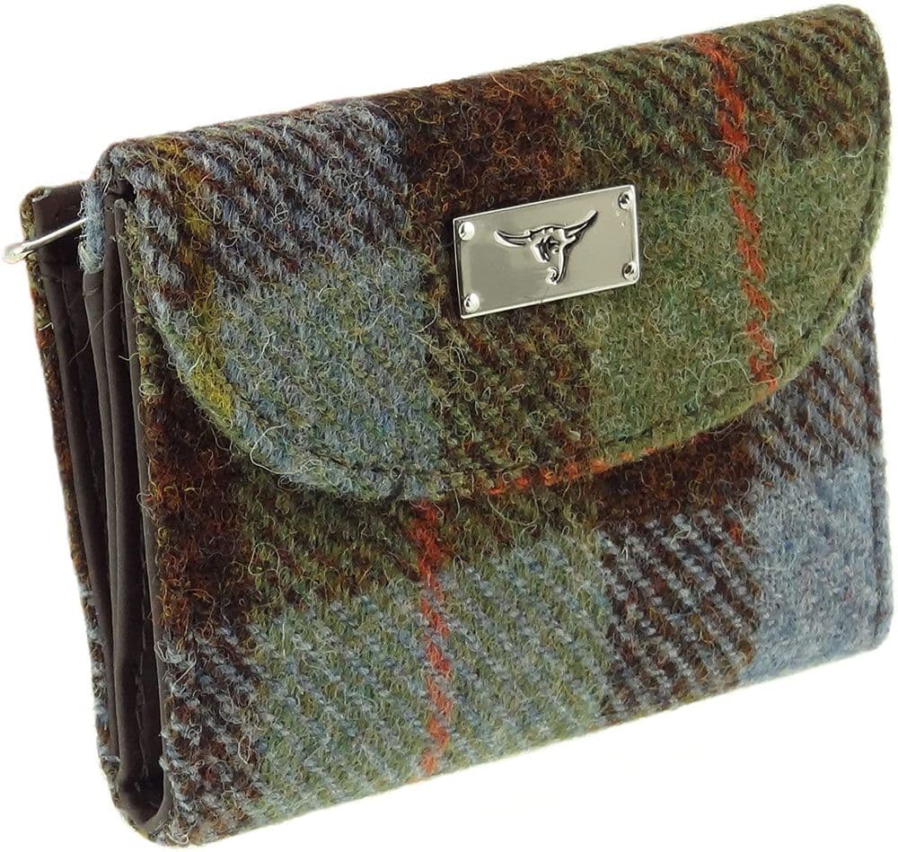 Ladies Authentic Harris Tweed MacLeod Tartan Short Purse