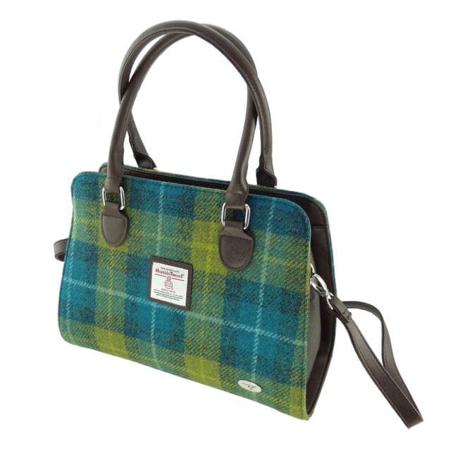 Ladies Authentic Harris Tweed Midi Tote Findhorn Bag Blue Check