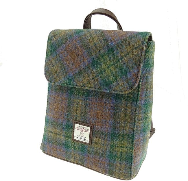 Ladies Authentic Harris Tweed Mini Backpack Isle of Skye Tartan